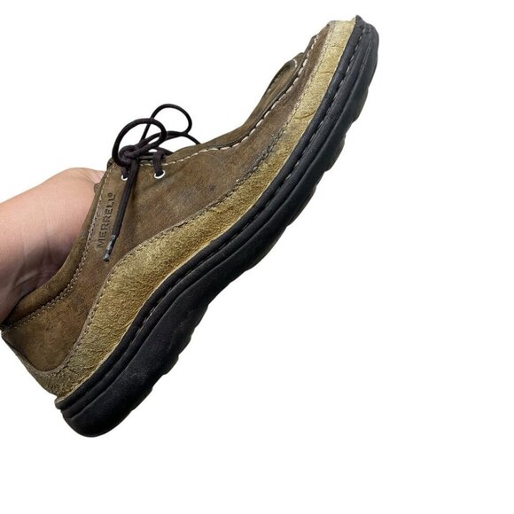 Merrell Oracle Brown Leather Hiking Shoes Peat Moss J43819 Mens Size 11 Casual main image 5